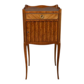 Living room table in marquetry, transitional style between Louis XV and Louis XVI – mid-20th century.