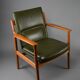 Fauteuil danois moderne du milieu du siècle, vert olive, modèle 431 par Arne Vodder