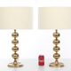Paire de  lampes scandinaves en laiton