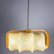 Mid-century cocoon pendant lamp, resin & pine wood, Italy, 1960s