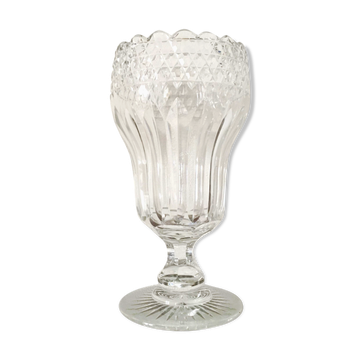 Vase 1960 carved Bohemian crystal