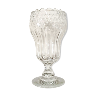 Vase 1960 carved Bohemian crystal