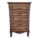 Antique chest of drawers with 5 solid wood drawers (Louis XV style)