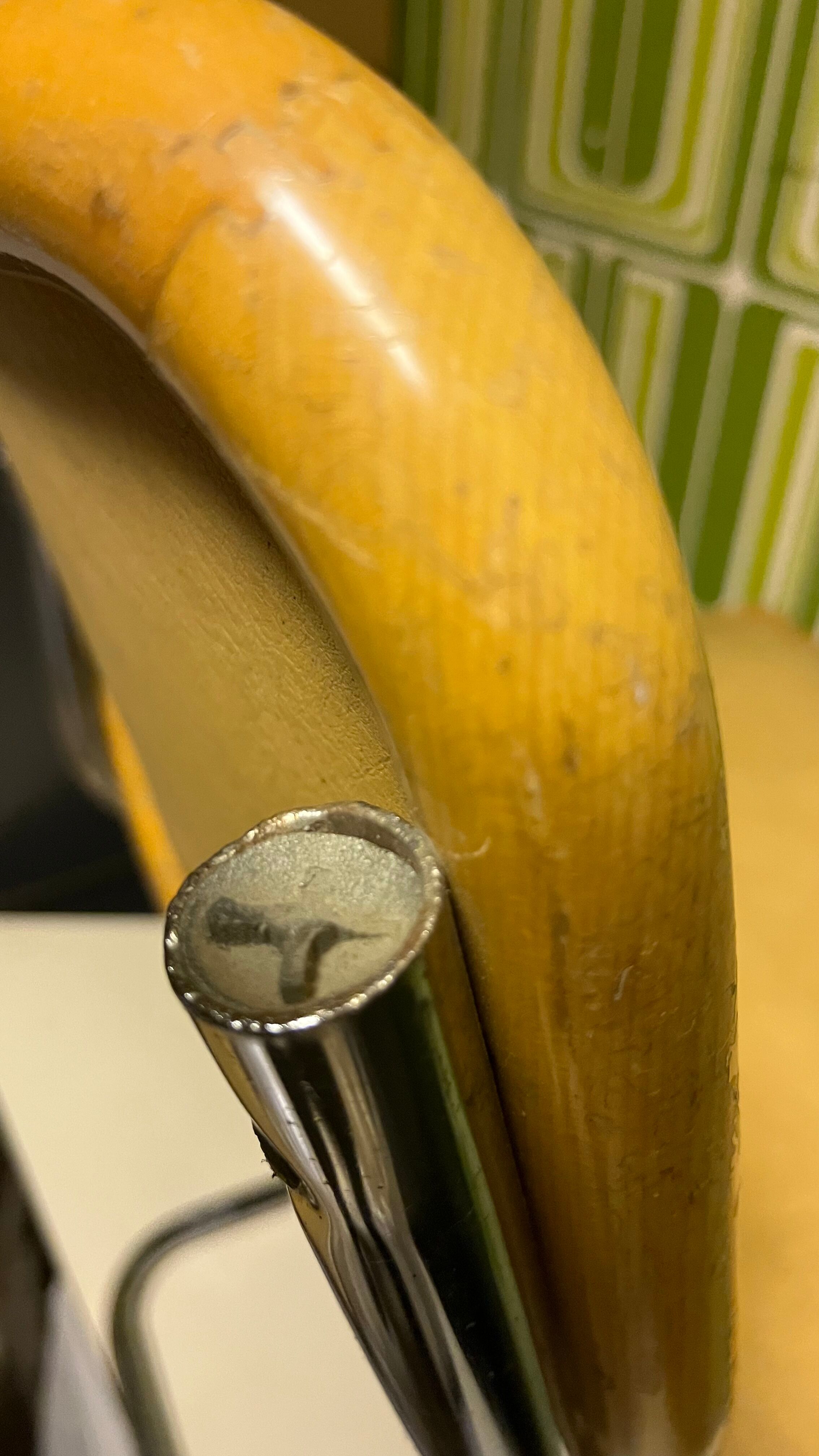 Pair vintage sled reception chairs