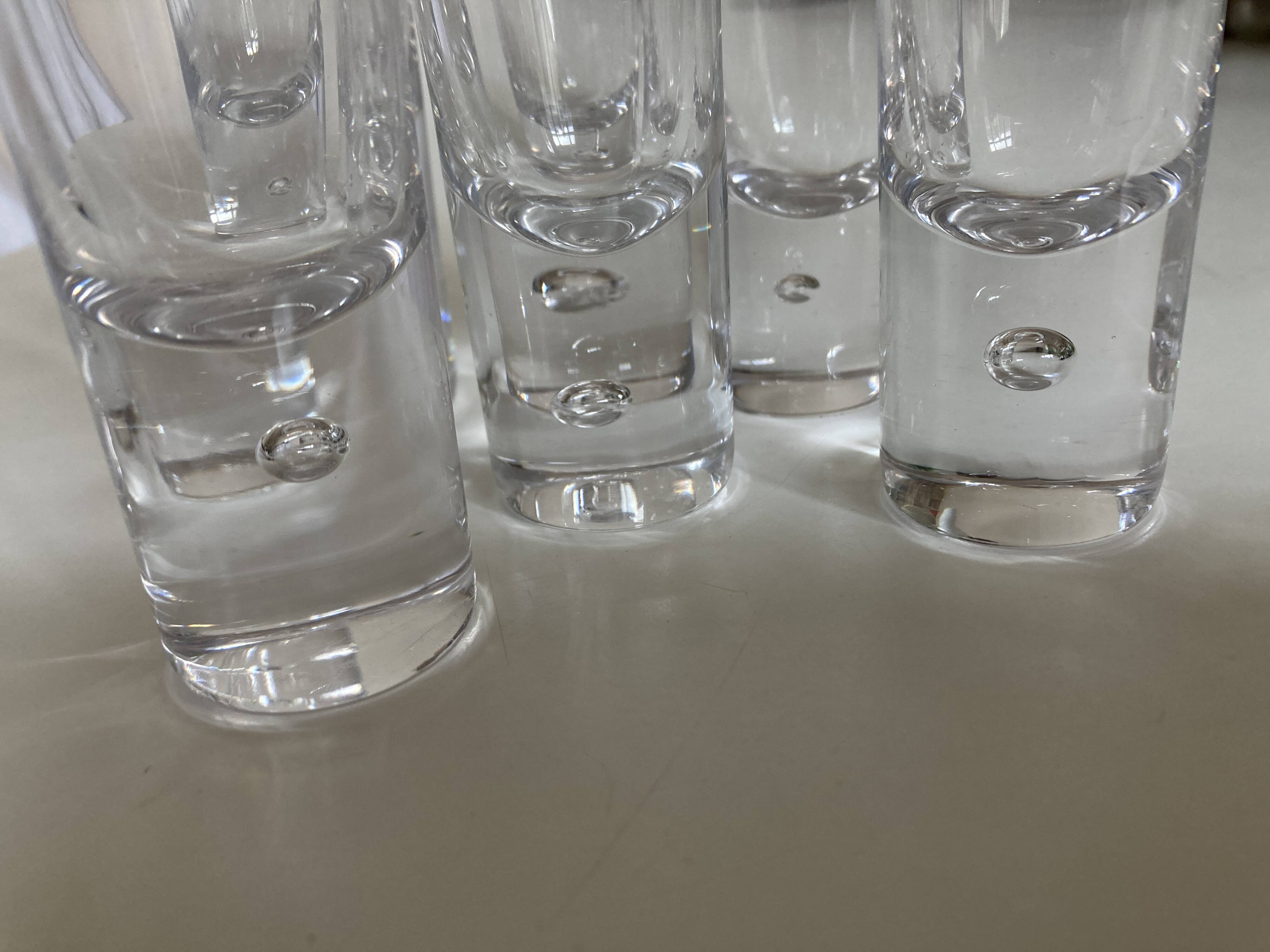 Set of 6 Scandinavian bubble foot vodka shots 1970