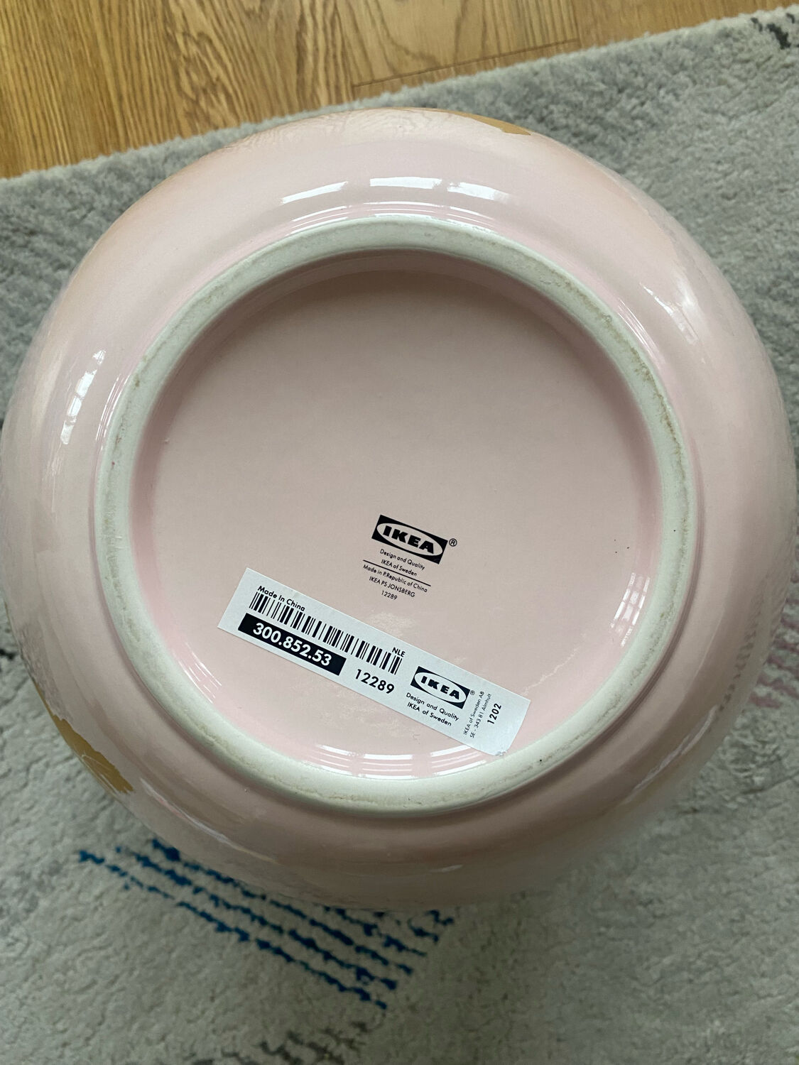 Ceramic vase XXL Jonsberg pink and gold Hella Jongerius Ikea vintage