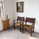 Paire de fauteuils style espagnol bois sculpté 1900