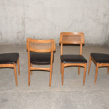 Series of 4 Scandinavian chairs 50/60s