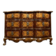 Louis XV period Arbalète chest of drawers in 18th century noble wood marquetry