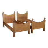 Pair of vintage single beds in the style of L. Caccia Dominioni, 1960s.