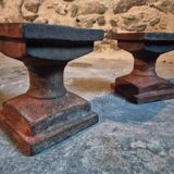 Pair of antique cast iron architectural bases (late 19th - early 20th century)