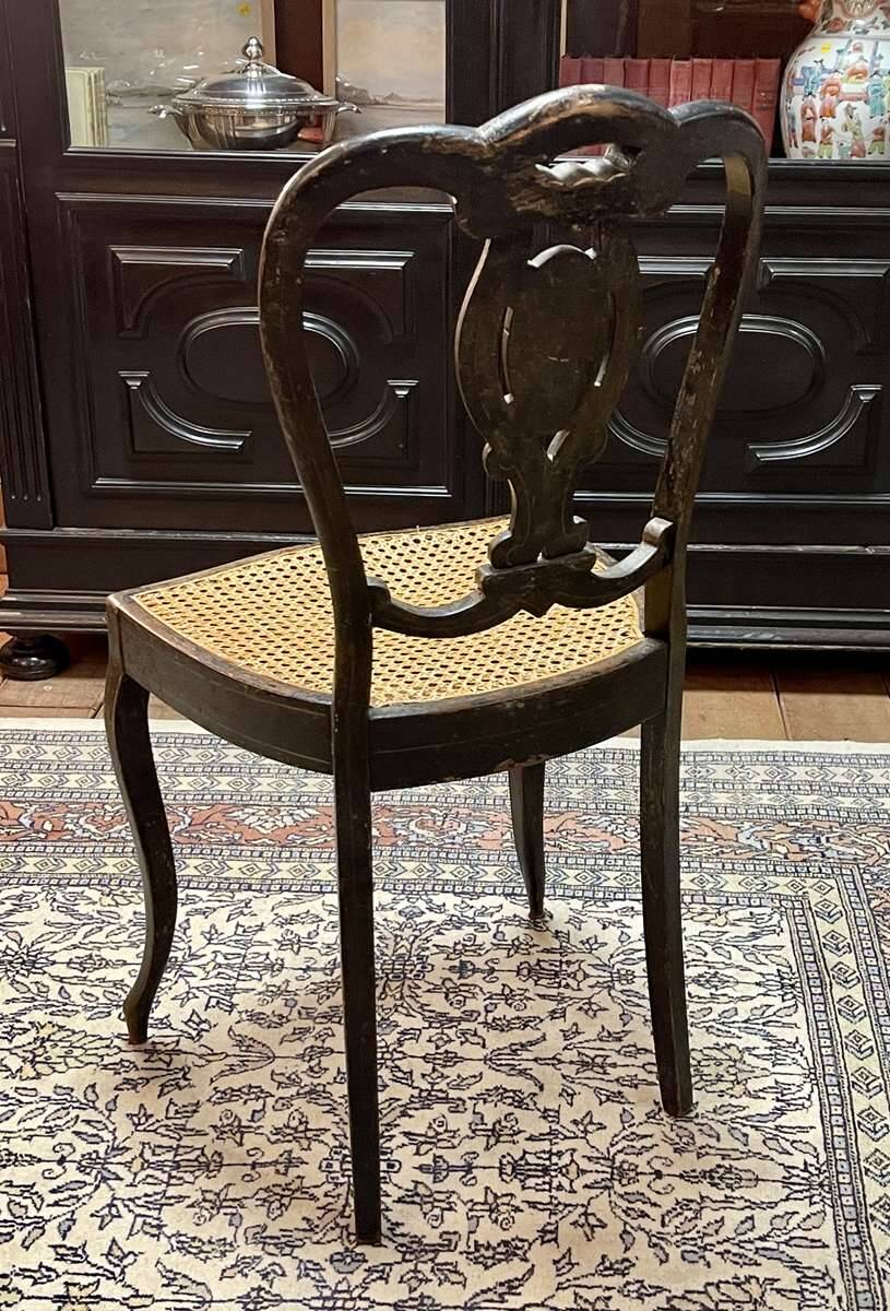 Napoleon III chair in blackened wood