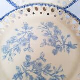 Decorative openwork plates with blue flowers