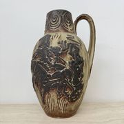 Vase vintage Scheurich d'Allemagne de l'Ouest à décor de chevaux, années 1970