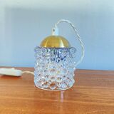 Lampe suspension baladeuse petit verre ancien transparent