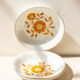 4 assiettes creuses vintage - fleurs oranges