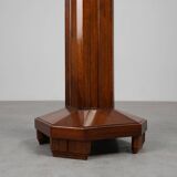 Oak & Marble large Art Deco pedestal, France 1920s
