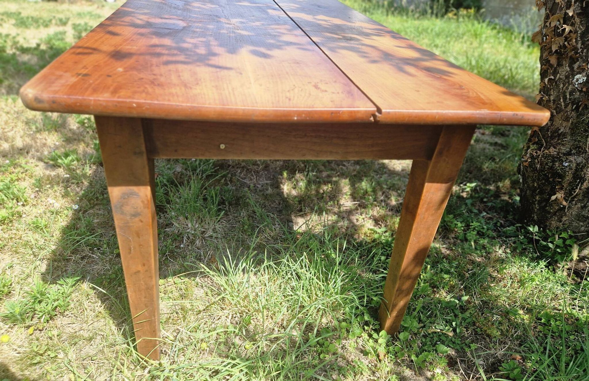 Table de ferme ancienne en merisier 204 x 81 cm