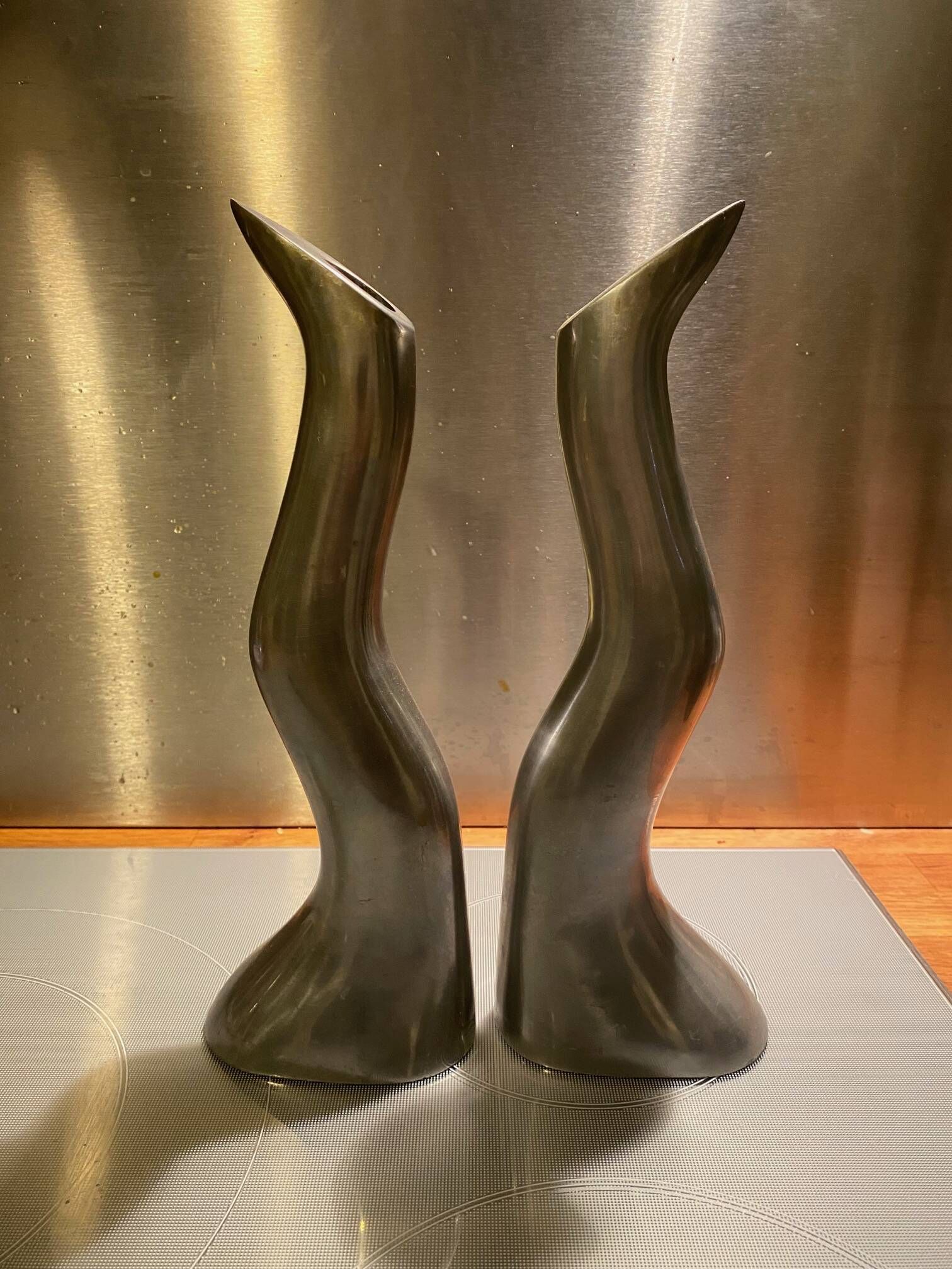 Solid aluminium set Anna Efverlund – 2 candle holders and 1 vase