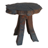 Brutalist oak stool