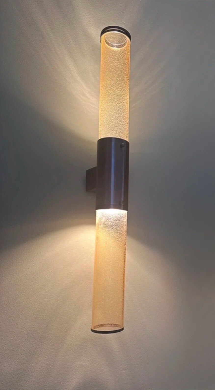Pair of metal and Murano glass wall lights, 1980
