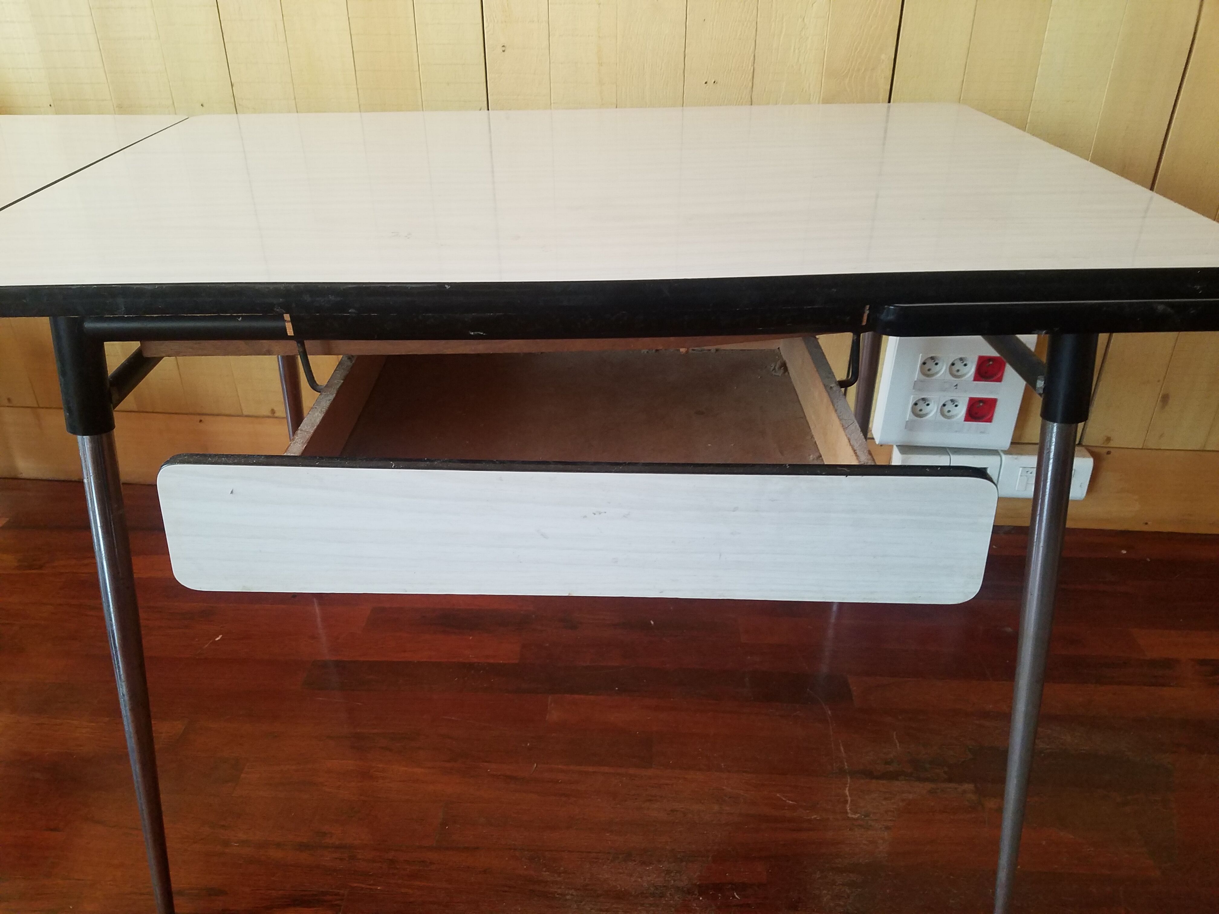 Old vintage 1965 white formica kitchen table