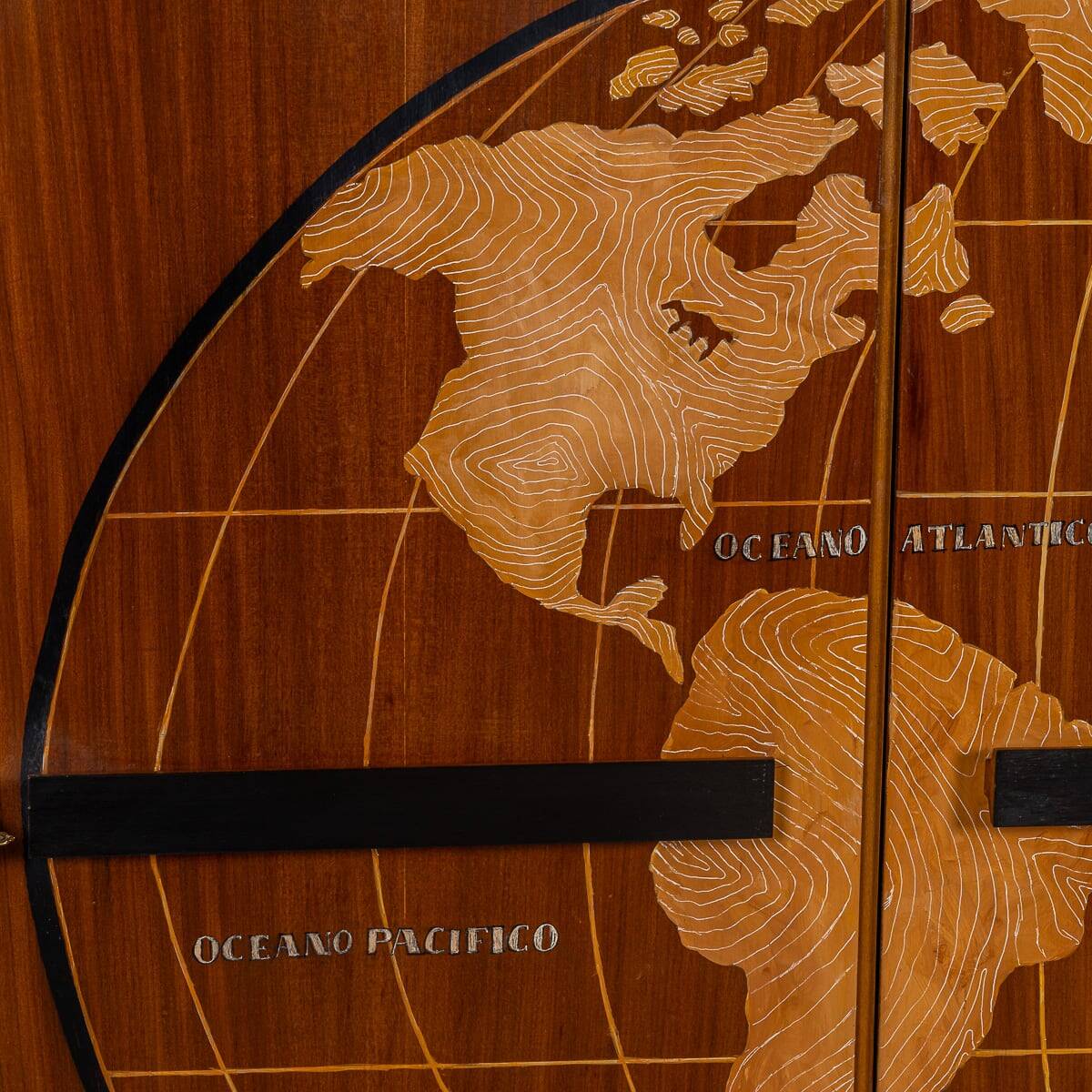 20thc italian stylised "map of the world" cabinet c.1950