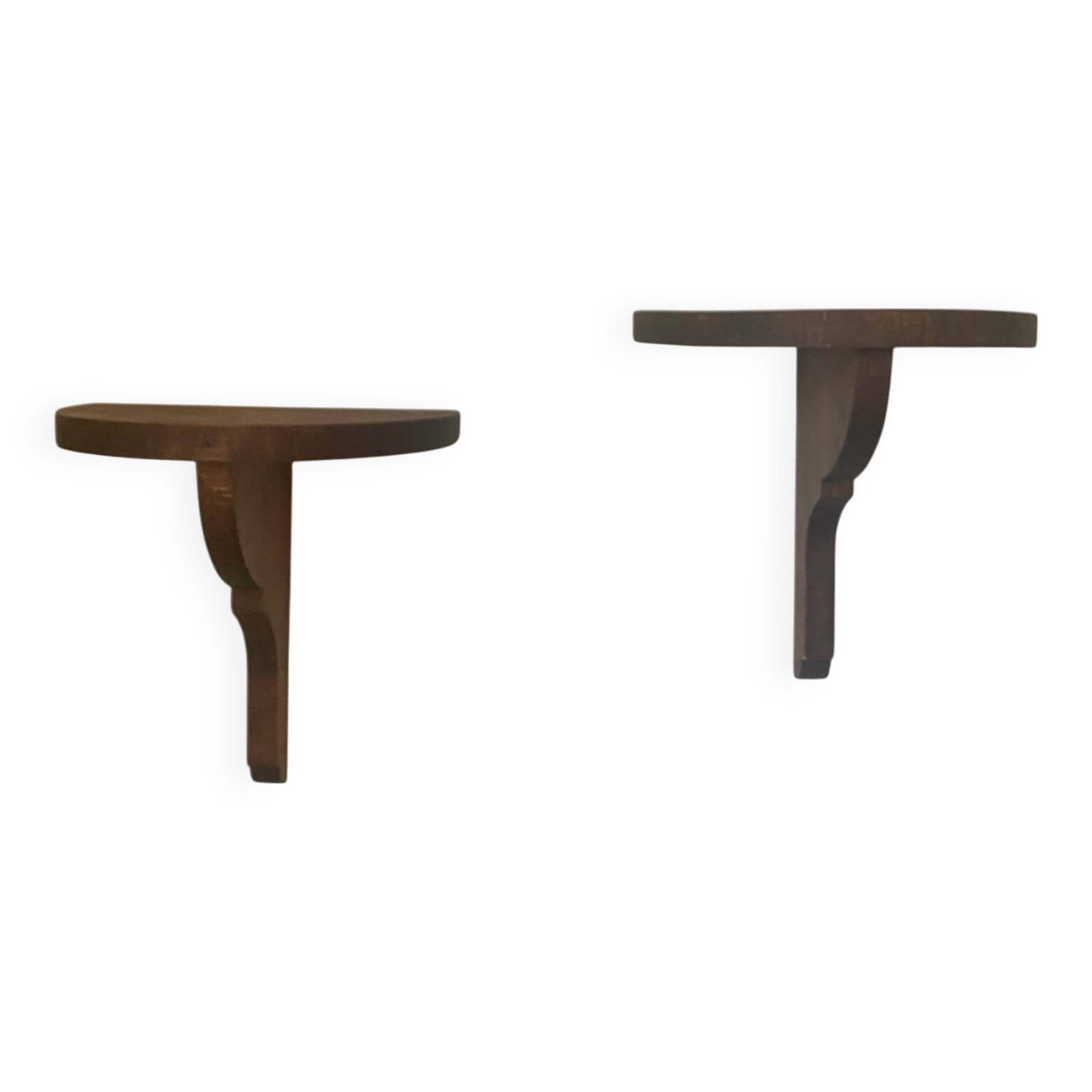 Half-moon wall shelves