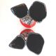 Pair of vintage ceramic vases with double red and black collar