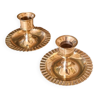 Pair of small brass candlesticks