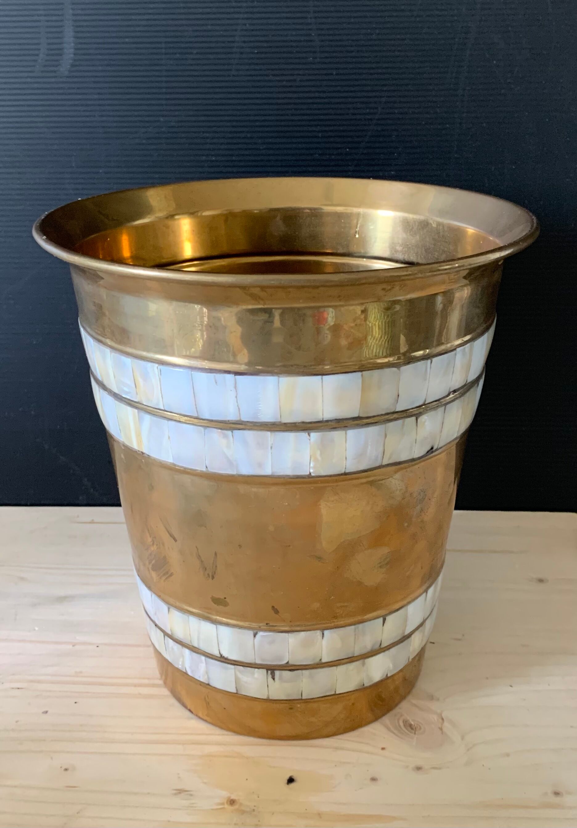 Brass and mother-of-pearl champagne bucket