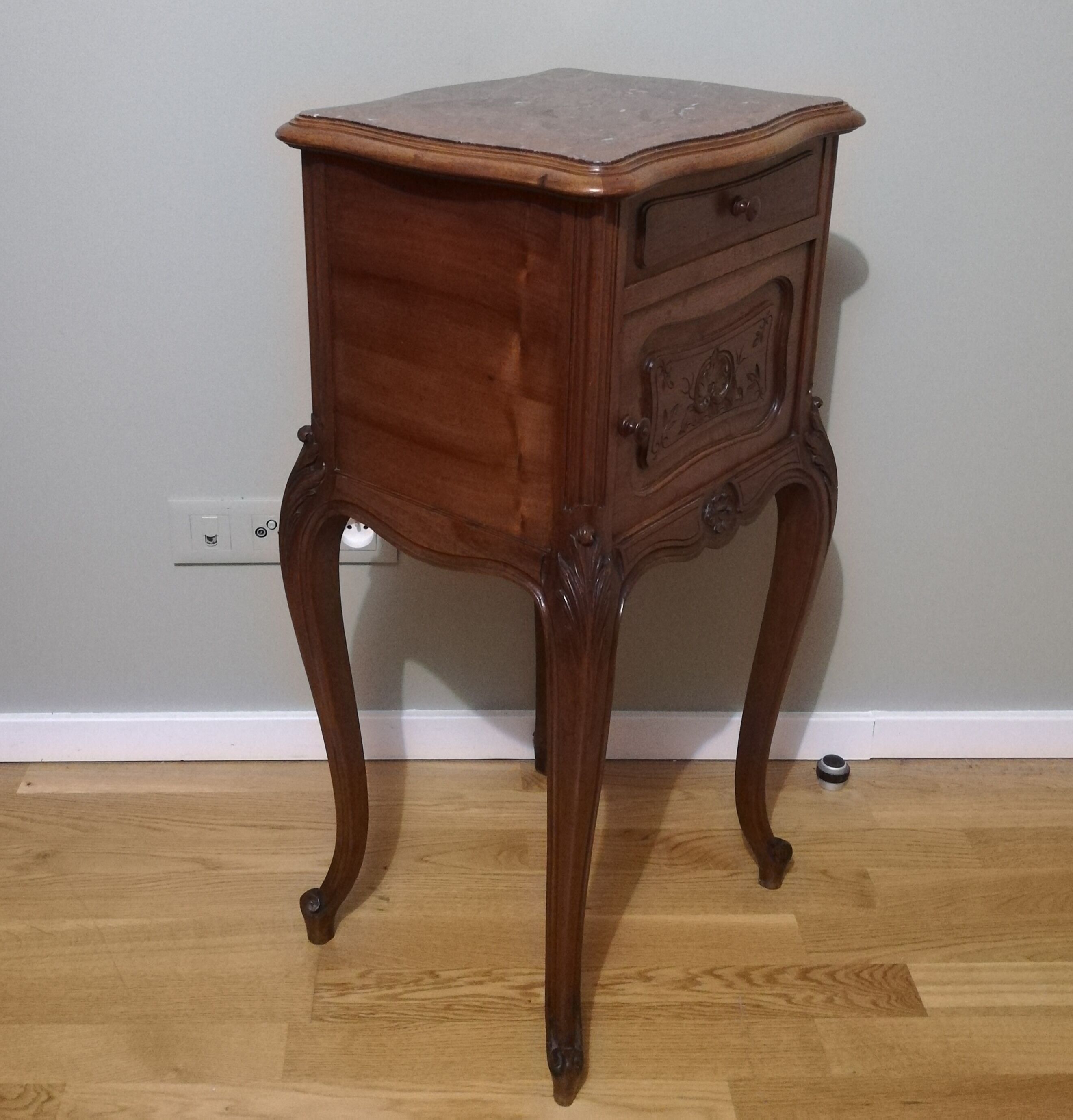 Louis XV style oak bedside table