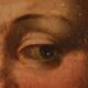 Ancient painting Female head attributed to A. Del Sarto, tempera on wood