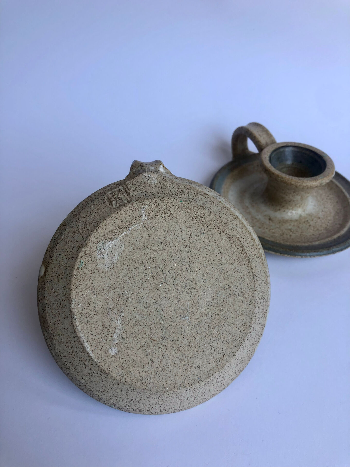 Handcrafted stoneware candle holders