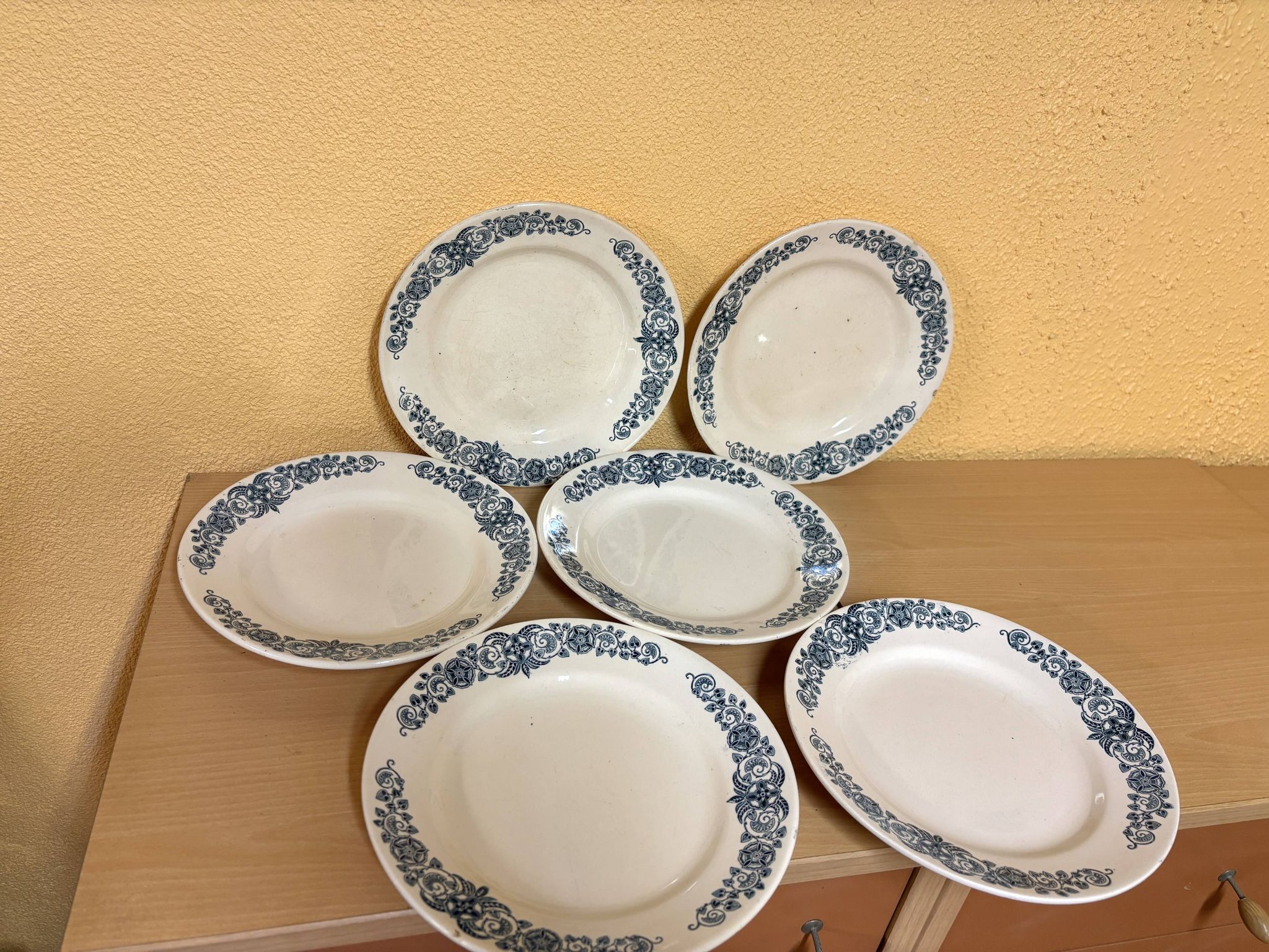 Longchamp Terre De Fer Alesia - 6 flat plates in antique earthenware