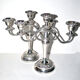 Vintage silver metal candlesticks - 3-arm English Silverplated Candelabra