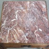 French late 18th century side table with a wooden frame and a marble top