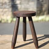 Vintage stool, wooden stool, tripod stool, brutalist, plant holder