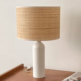 Sandstone and rabane lamp