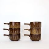 6 tasses / bols, céramique anglaise des années 70