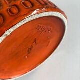 Bitossi Ceramiche orange pitcher vase by Aldo Londi Italian design