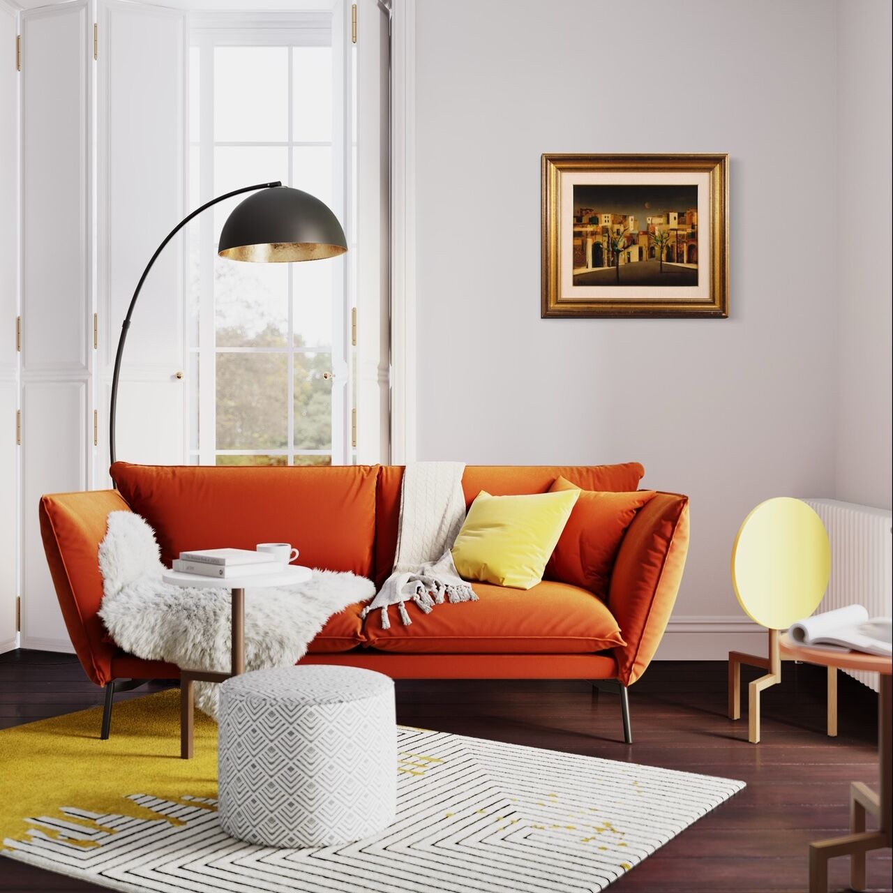 Italian painting depicting city district