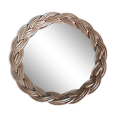 Round rattan wicker mirror 18cm