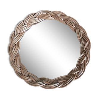 Miroir rond rotin osier 18cm