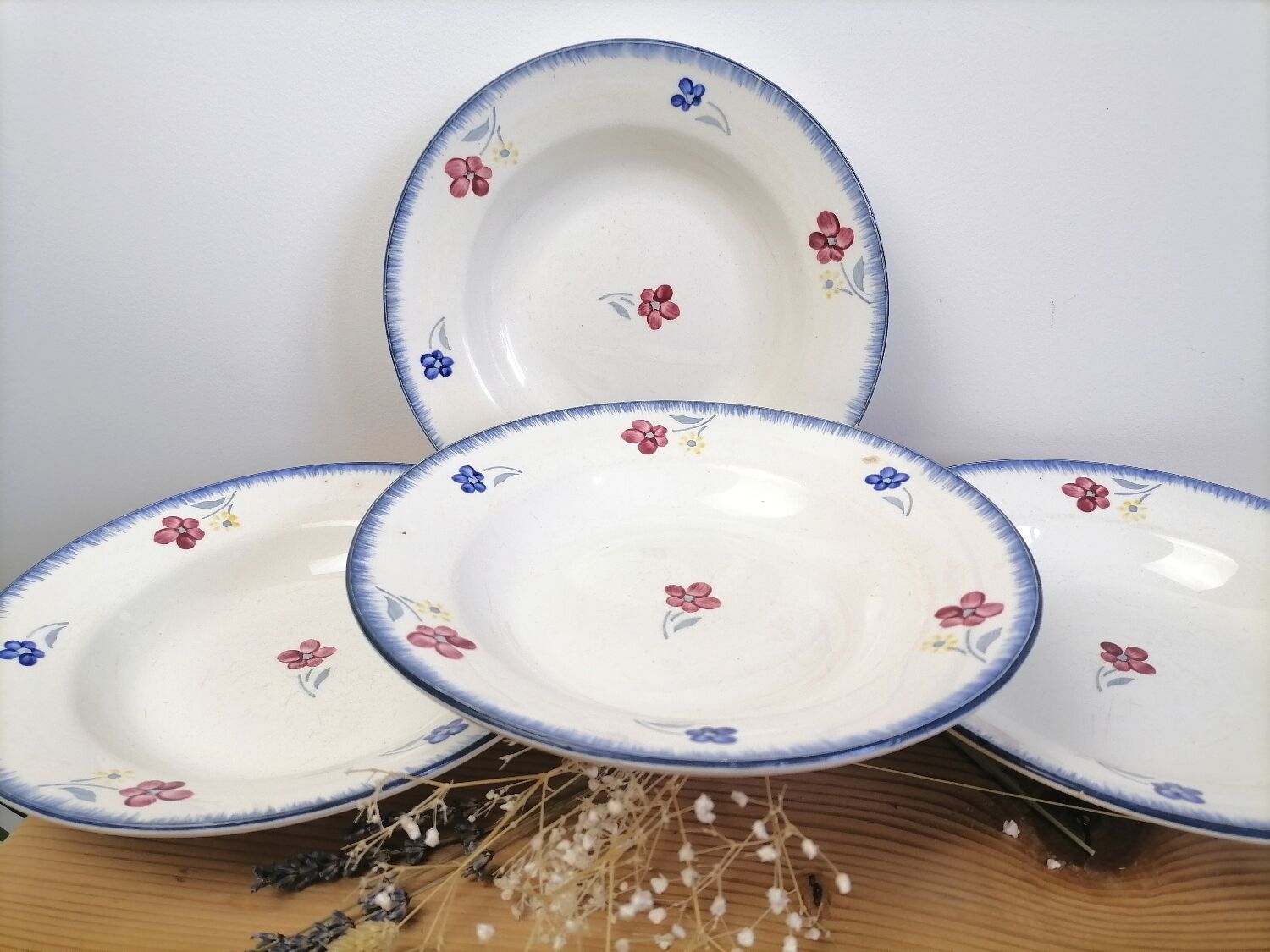 Set of 4 plates Digoin Sarreguemines