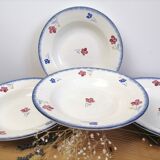 Lot de 4 assiettes creuses Digoin Sarreguemines