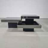 3-piece set of mirrored cocktail tables cidue, 1970