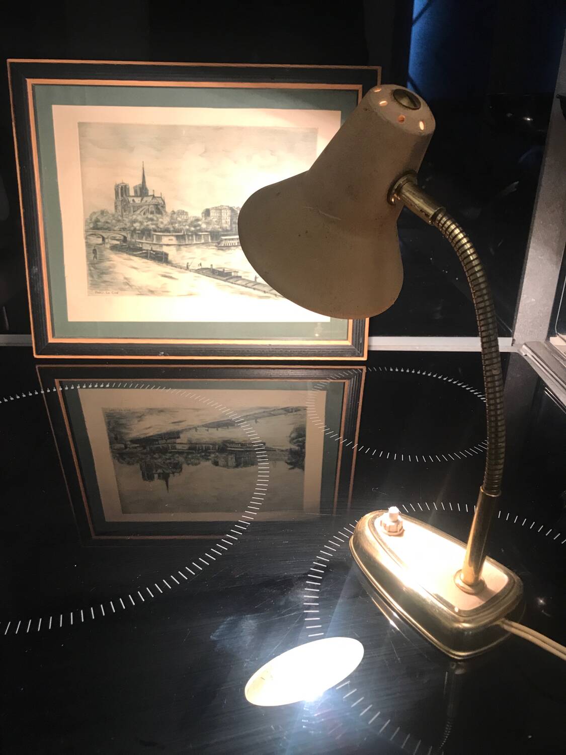 Small metal desk lamp from the 50s