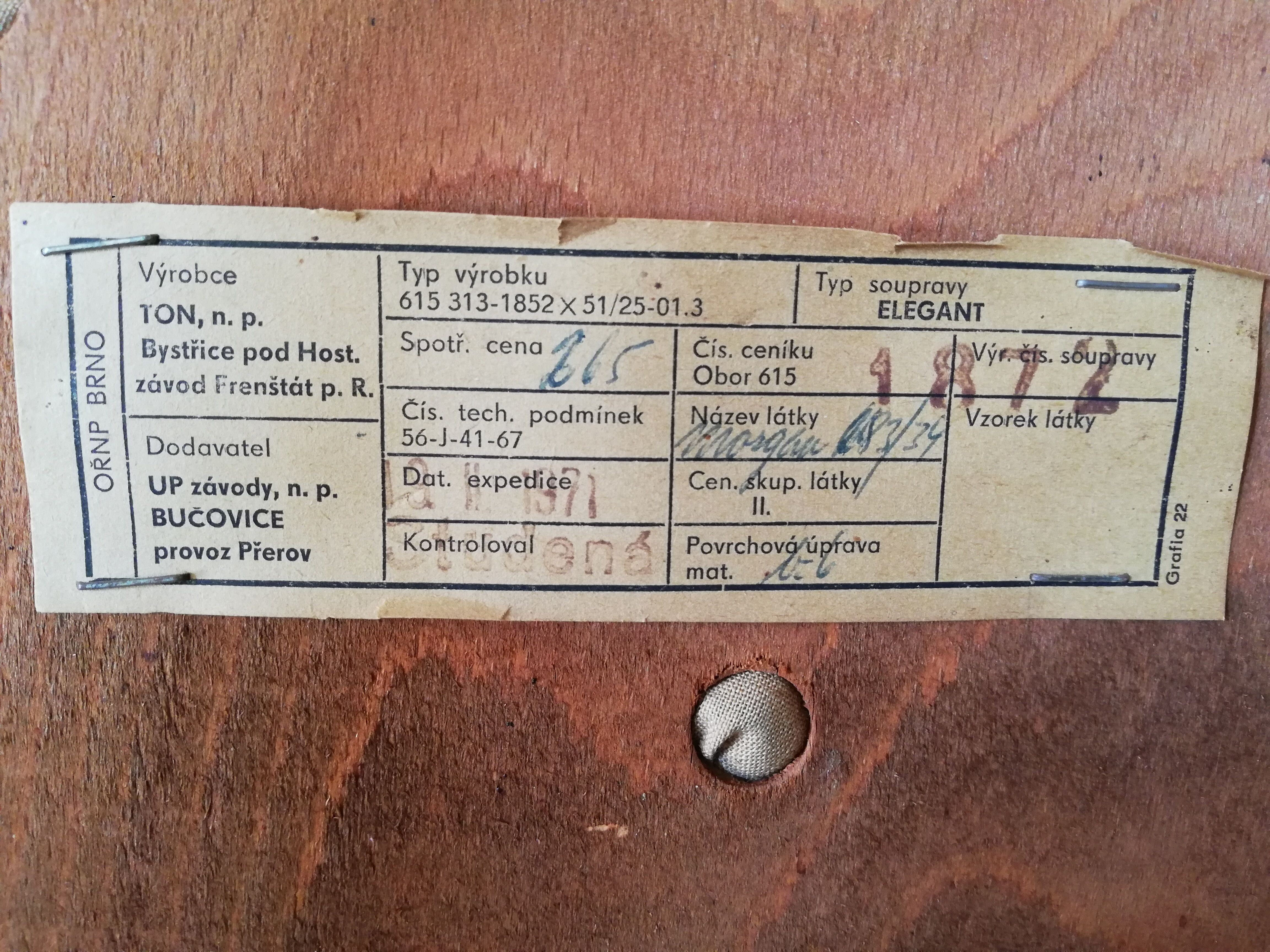 Set of 4 Czech Art Deco Chairs Ton, 1971, Up Zavody, Thonet