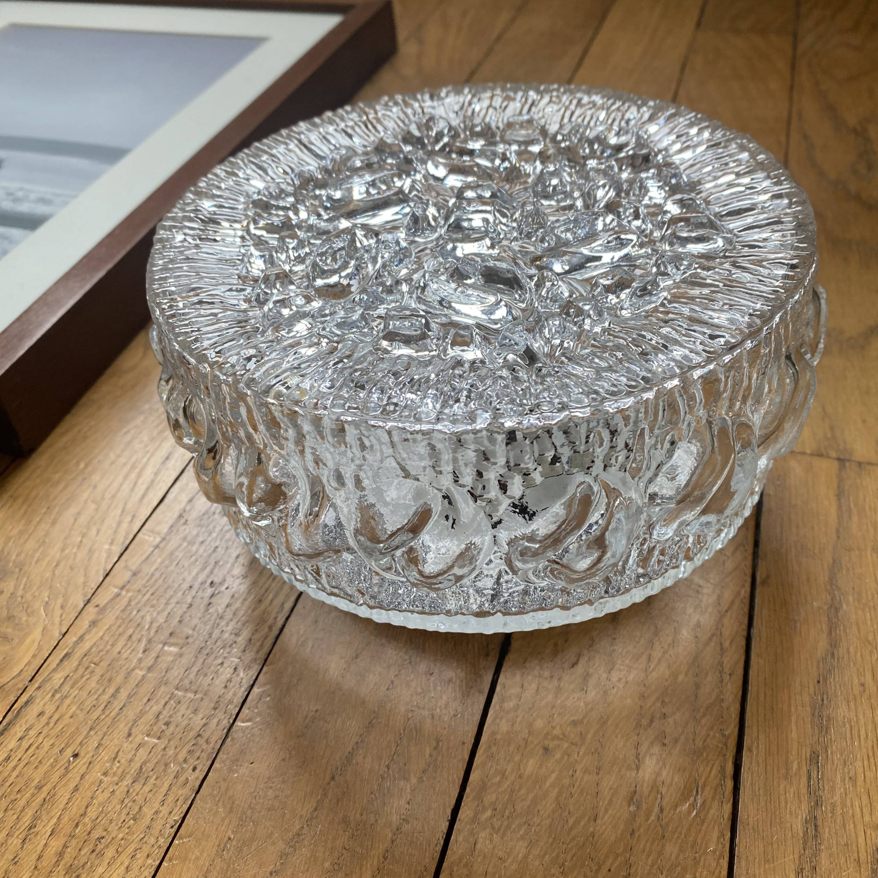 Round wall light ceiling fixture transparent glass vintage antique lamp